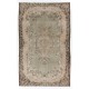 Vintage Anatolian Oushak Rug with Floral Medallion Design. Hand-Knotted Wool Carpet