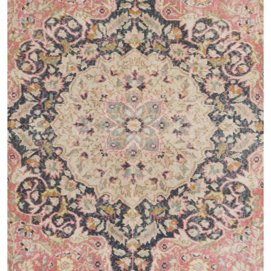 Fine Semi-Antique Hand-Knotted Turkish Wool Rug in Soft Colors Fine Semi-Antique Hand-Knotted Turkish Wool Rug in Soft Colors