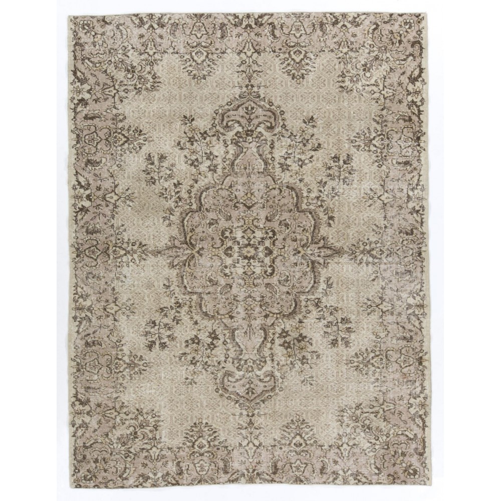 Vintage Handmade Anatolian Oushak Rug