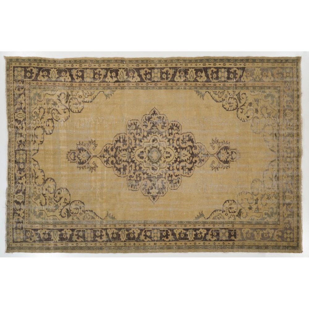 One-of-Kind Vintage Handmade Turkish Oushak Rug