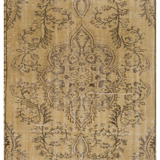 Hand-Knotted Vintage Anatolian Area Rug with Medallion Design. Great for Modern Office and Home