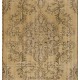 Hand-Knotted Anatolian Area Rug with Medallion Design. Vintage Carpet for Rustic, Country Homes