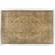 Hand-Knotted Anatolian Area Rug with Medallion Design. Vintage Carpet for Rustic, Country Homes