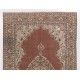 Vintage Hand Knotted Turkish Oushak Rug with Medallion Design