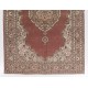 Vintage Hand Knotted Turkish Oushak Rug with Medallion Design