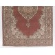 Vintage Hand Knotted Turkish Oushak Rug with Medallion Design