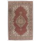 Vintage Hand Knotted Turkish Oushak Rug with Medallion Design