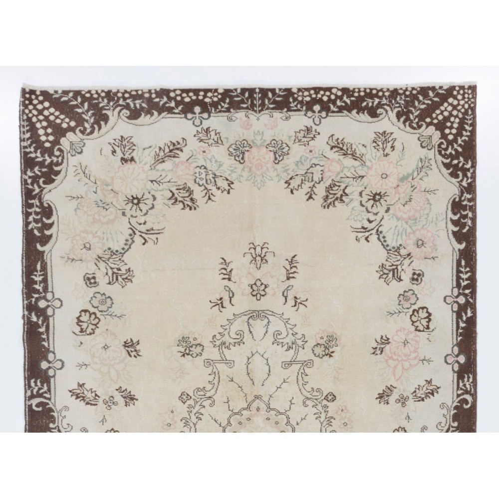 Vintage Handmade Garden Design Anatolian Rug