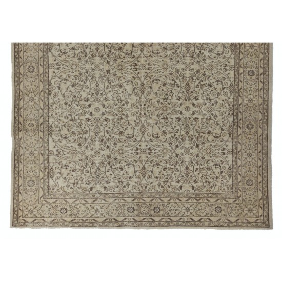 Beige Color Antique Washed Vintage Turkish Rug Beige Color Antique Washed Vintage Turkish Rug