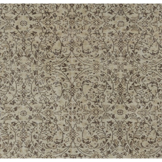 Beige Color Antique Washed Vintage Turkish Rug Beige Color Antique Washed Vintage Turkish Rug