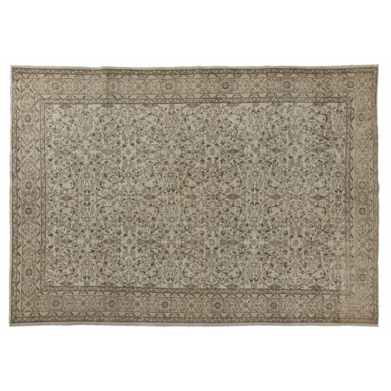 Beige Color Antique Washed Vintage Turkish Rug Beige Color Antique Washed Vintage Turkish Rug