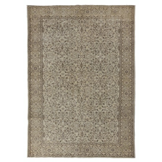 Beige Color Antique Washed Vintage Turkish Rug Beige Color Antique Washed Vintage Turkish Rug