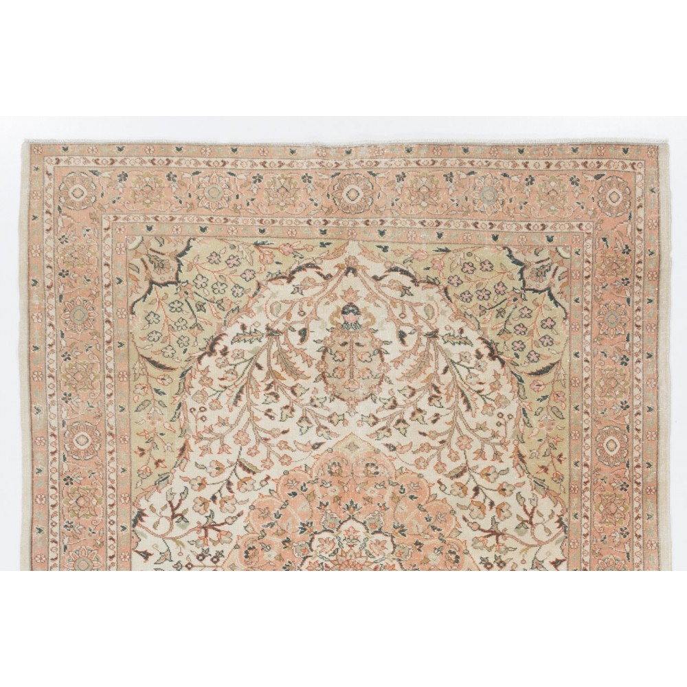 One-of-a-Kind Fine Vintage Handmade Ladik Wool Rug in Soft Colors