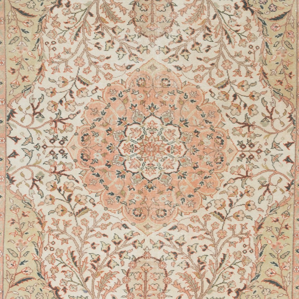 One-of-a-Kind Fine Vintage Handmade Ladik Wool Rug in Soft Colors One-of-a-Kind Fine Vintage Handmade Ladik Wool Rug in Soft Colors