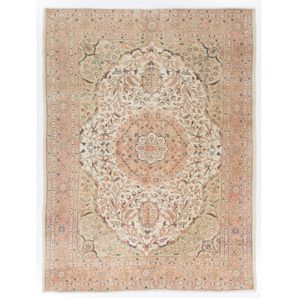 One-of-a-Kind Fine Vintage Handmade Ladik Wool Rug in Soft Colors