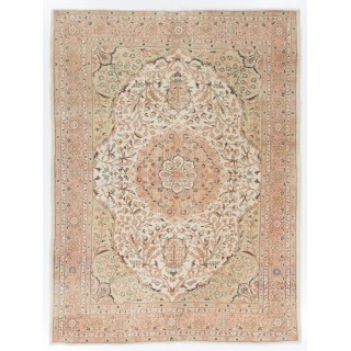 One-of-a-Kind Fine Vintage Handmade Ladik Wool Rug in Soft Colors