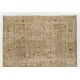 Vintage Hand-Knotted Turkish Oushak Rug in Sand and Taupe