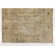 Vintage Hand-Knotted Turkish Oushak Rug in Sand and Taupe