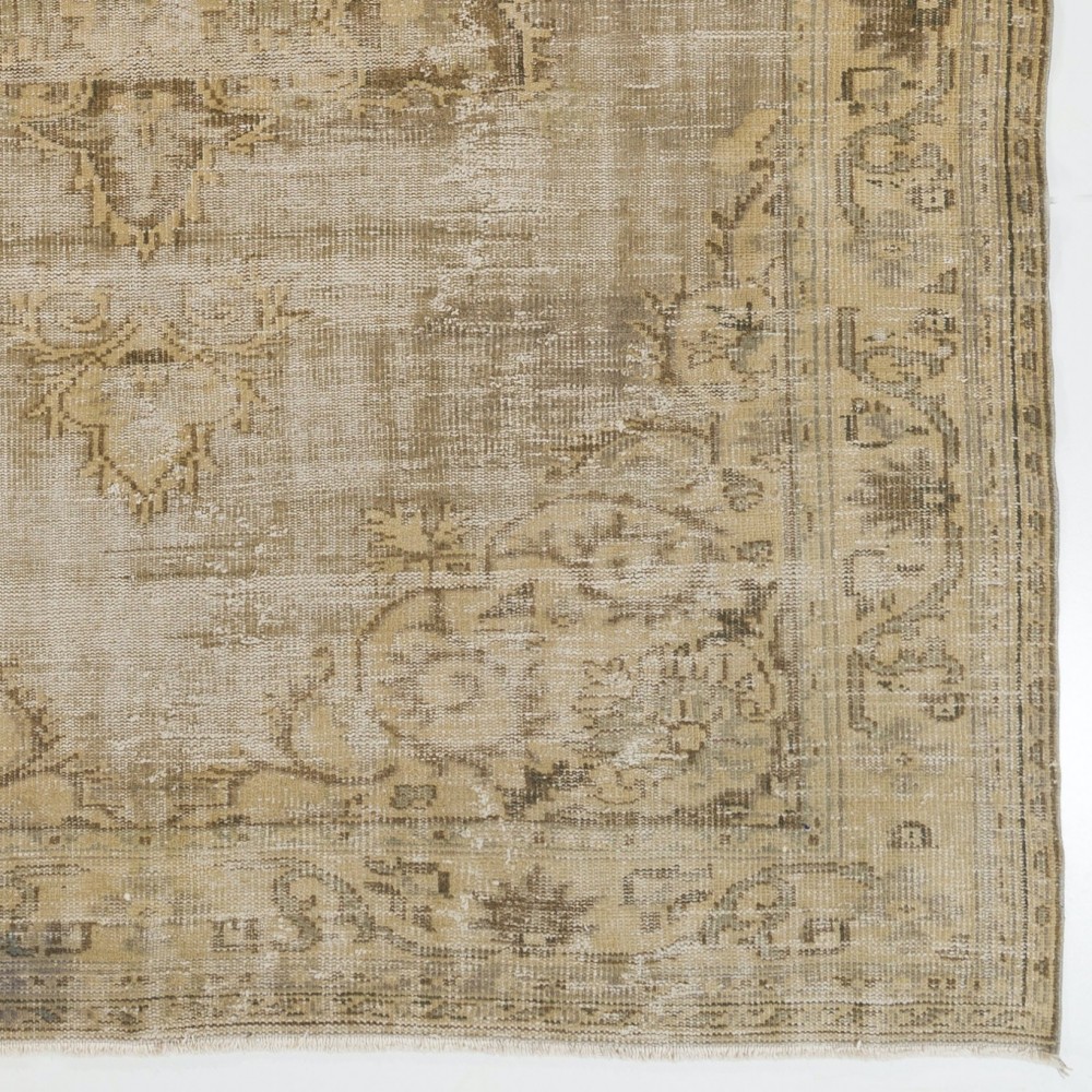 Vintage Hand-Knotted Turkish Oushak Rug in Sand and Taupe for Rustic, Country & Farmhouse Decor Vintage Hand-Knotted Turkish Oushak Rug in Sand and Taupe for Rustic, Country & Farmhouse Decor