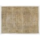 Vintage Hand-Knotted Turkish Oushak Rug in Sand and Taupe