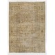 Vintage Hand-Knotted Turkish Oushak Rug in Sand and Taupe