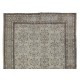 Vintage Handmade Turkish Oushak Rug, Floral Patterned Carpet