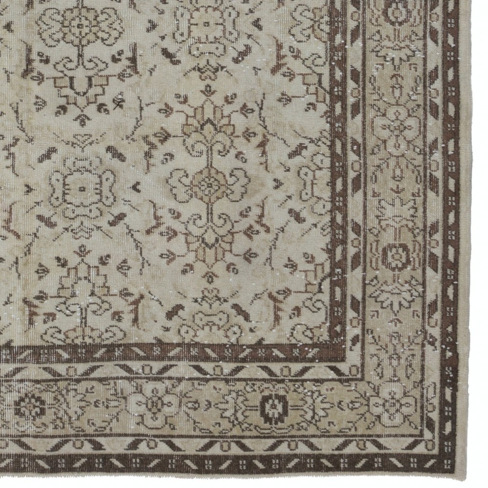 Vintage Handmade Turkish Oushak Rug, Floral Patterned Carpet for Rustic, Country & Farmhouse Decor Vintage Handmade Turkish Oushak Rug, Floral Patterned Carpet for Rustic, Country & Farmhouse Decor