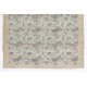 Vintage Floral Patterned Turkish Handmade Rug in Soft Colors