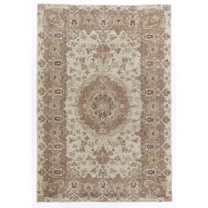 Vintage Turkish Handknotted Wool Rug. Shabby Chic Carpet for Cozy Farmhouse Interiors