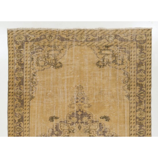 One of a Kind Vintage Hand-knotted Oushak Rug in Soft Colors