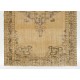 Unique Vintage Hand-knotted Oushak Rug in Soft Colors