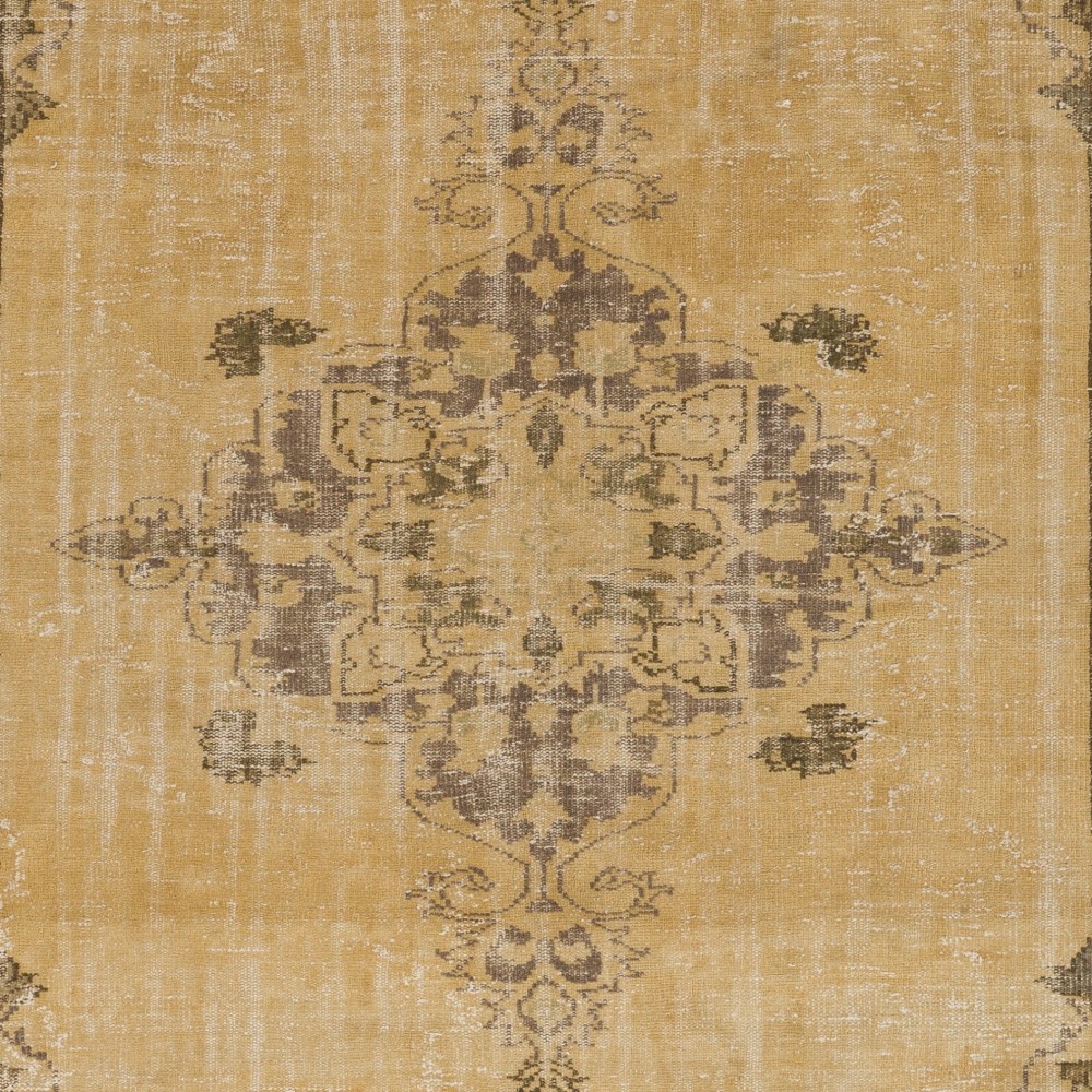 Vintage Handknotted Neutral Color Turkish Wool Area Rug with Medallion Design Vintage Handknotted Neutral Color Turkish Wool Area Rug with Medallion Design