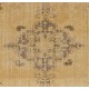 Unique Vintage Hand-knotted Oushak Rug in Soft Colors