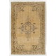 Unique Vintage Hand-knotted Oushak Rug in Soft Colors
