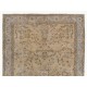 Vintage Handknotted Neutral Color Turkish Wool Area Rug with Floral Design Vintage Handknotted Neutral Color Turkish Wool Area Rug with Floral Design