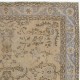 Vintage Hand Knotted Oushak Rug in Soft, Muted Colors