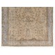 Vintage Handknotted Neutral Color Turkish Wool Area Rug with Floral Design Vintage Handknotted Neutral Color Turkish Wool Area Rug with Floral Design