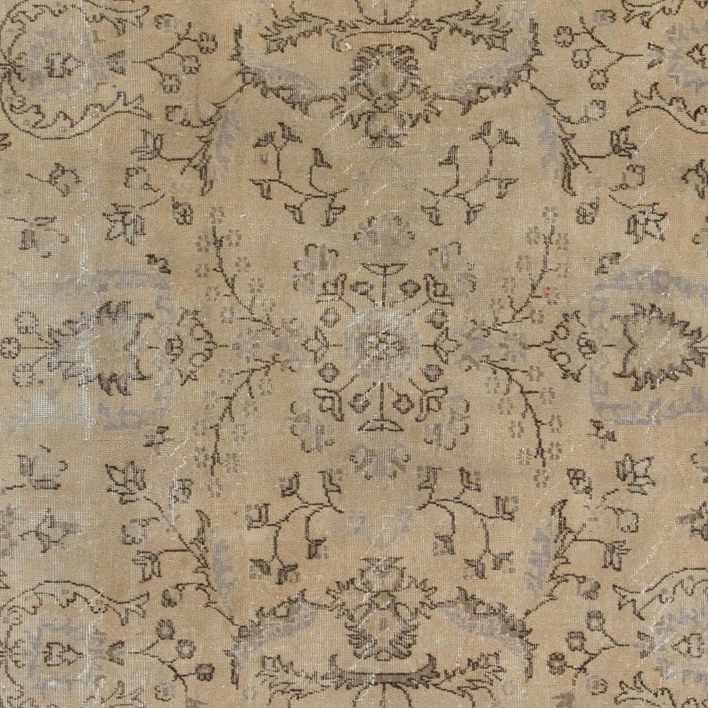 Vintage Hand Knotted Oushak Rug in Soft, Muted Colors
