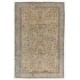 Vintage Hand Knotted Oushak Rug in Soft, Muted Colors