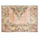 Distressed Vintage Floral Ghiordes Rug Distressed Vintage Floral Ghiordes Rug