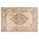 Distressed Vintage Floral Ghiordes Rug Distressed Vintage Floral Ghiordes Rug