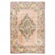 Distressed Vintage Floral Ghiordes Rug Distressed Vintage Floral Ghiordes Rug