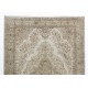 Hand-Knotted Anatolian Rug in Neutral Colors. Vintage Oushak Carpet