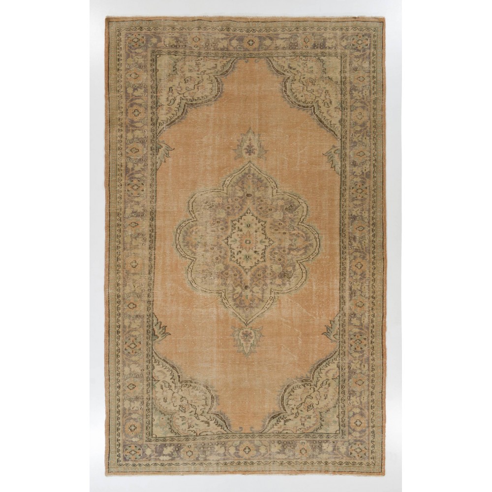 Vintage Handmade Turkish Oushak Rug, One of a kind Large Carpet