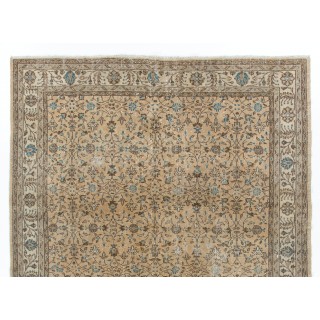 Large Hand-Knotted Vintage Anatolian Wool Area Rug with Floral Design Large Hand-Knotted Vintage Anatolian Wool Area Rug with Floral Design