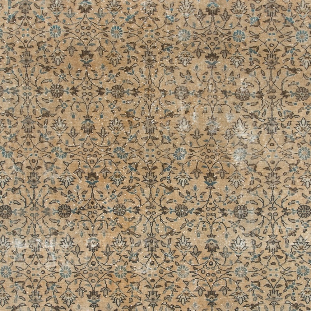 Large Hand-Knotted Vintage Anatolian Wool Area Rug with Floral Design Large Hand-Knotted Vintage Anatolian Wool Area Rug with Floral Design