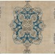 Vintage Handmade Anatolian Turkish Rug in Beige and Blue Colors
