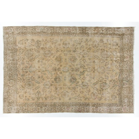 Antique Washed Vintage Turkish Oushak Rug. Wool Carpet. Floor Covering Antique Washed Vintage Turkish Oushak Rug. Wool Carpet. Floor Covering