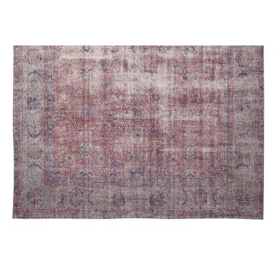 Distressed Vintage Turkish Area Rug. Maroon, Gray, Blue, Beige Colors Distressed Vintage Turkish Area Rug. Maroon, Gray, Blue, Beige Colors