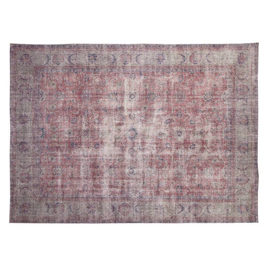 Distressed Vintage Turkish Area Rug. Maroon, Gray, Blue, Beige Colors Distressed Vintage Turkish Area Rug. Maroon, Gray, Blue, Beige Colors